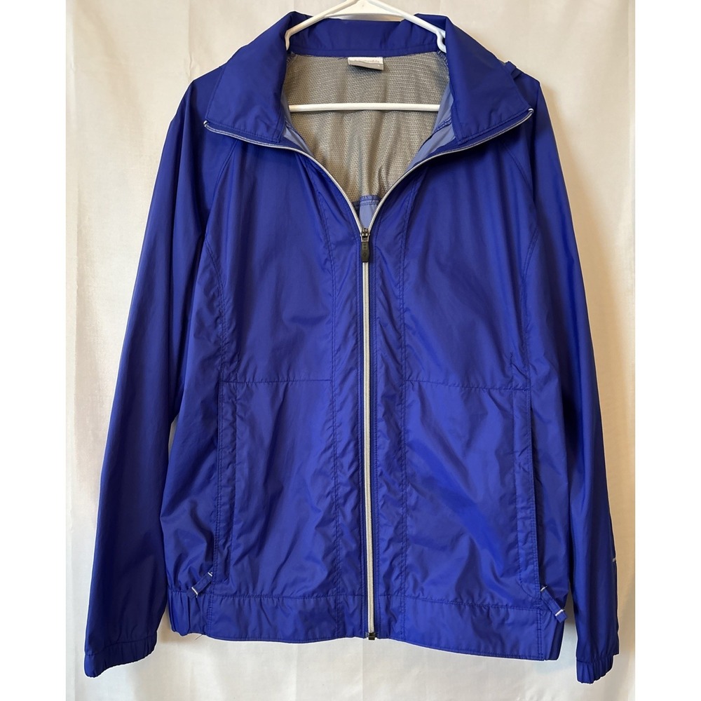 Columbia Women's L Blue Rain Jacket Wind Breaker Switchback Omni Shield